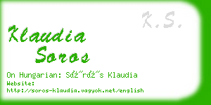 klaudia soros business card